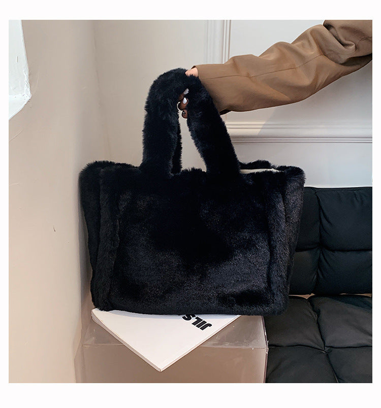 Chain Plush Handbag Totes Women Shoulder Bag