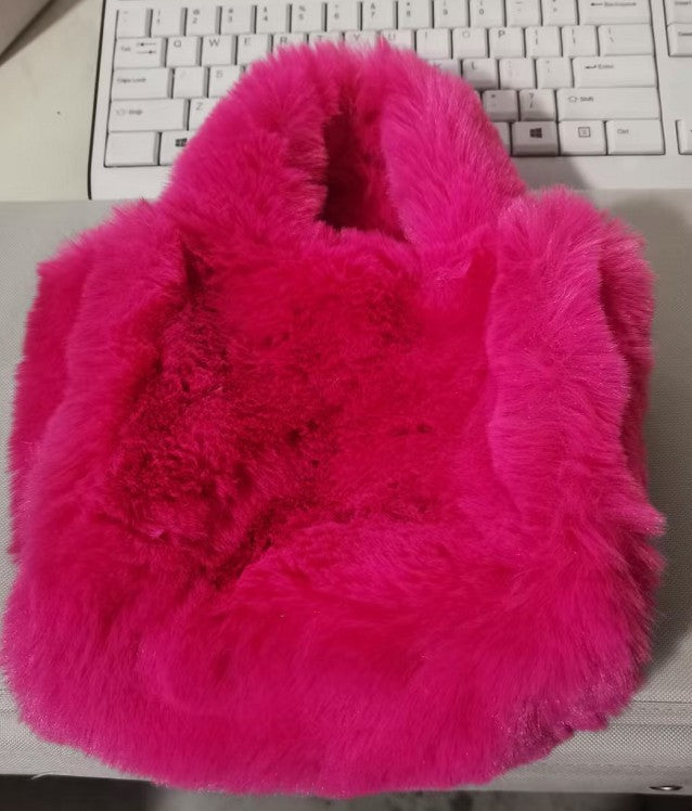 Chain Plush Handbag Totes Women Shoulder Bag