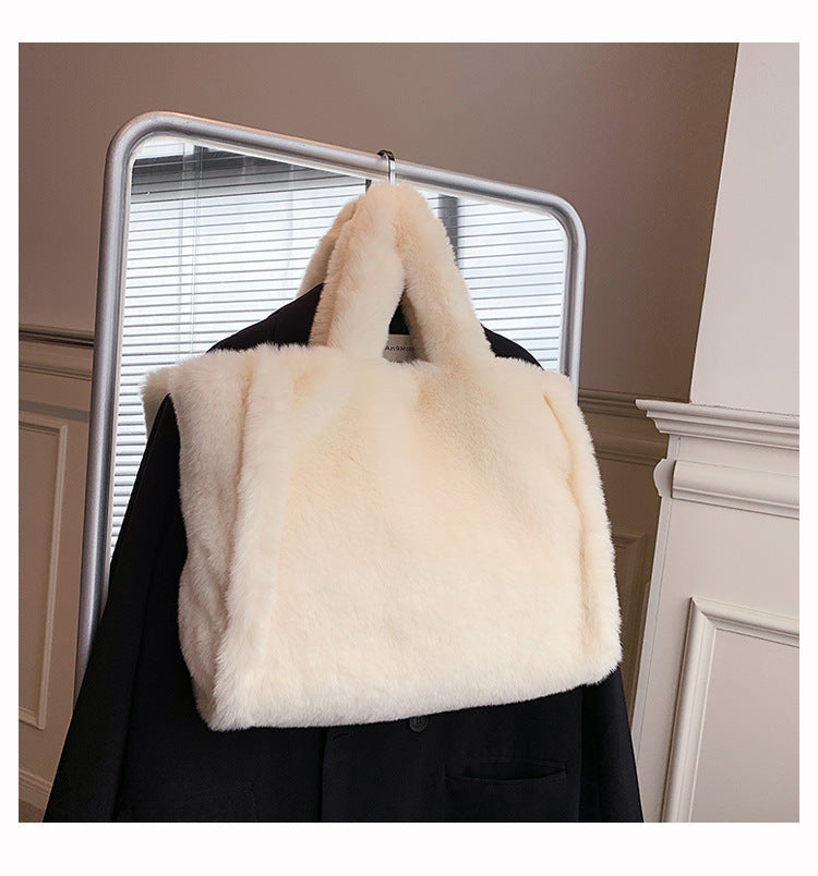 Chain Plush Handbag Totes Women Shoulder Bag
