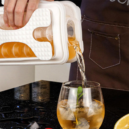 2in1 Portable Silicone Ice Ball Mold Ice Maker Water Bottle Ice Cube